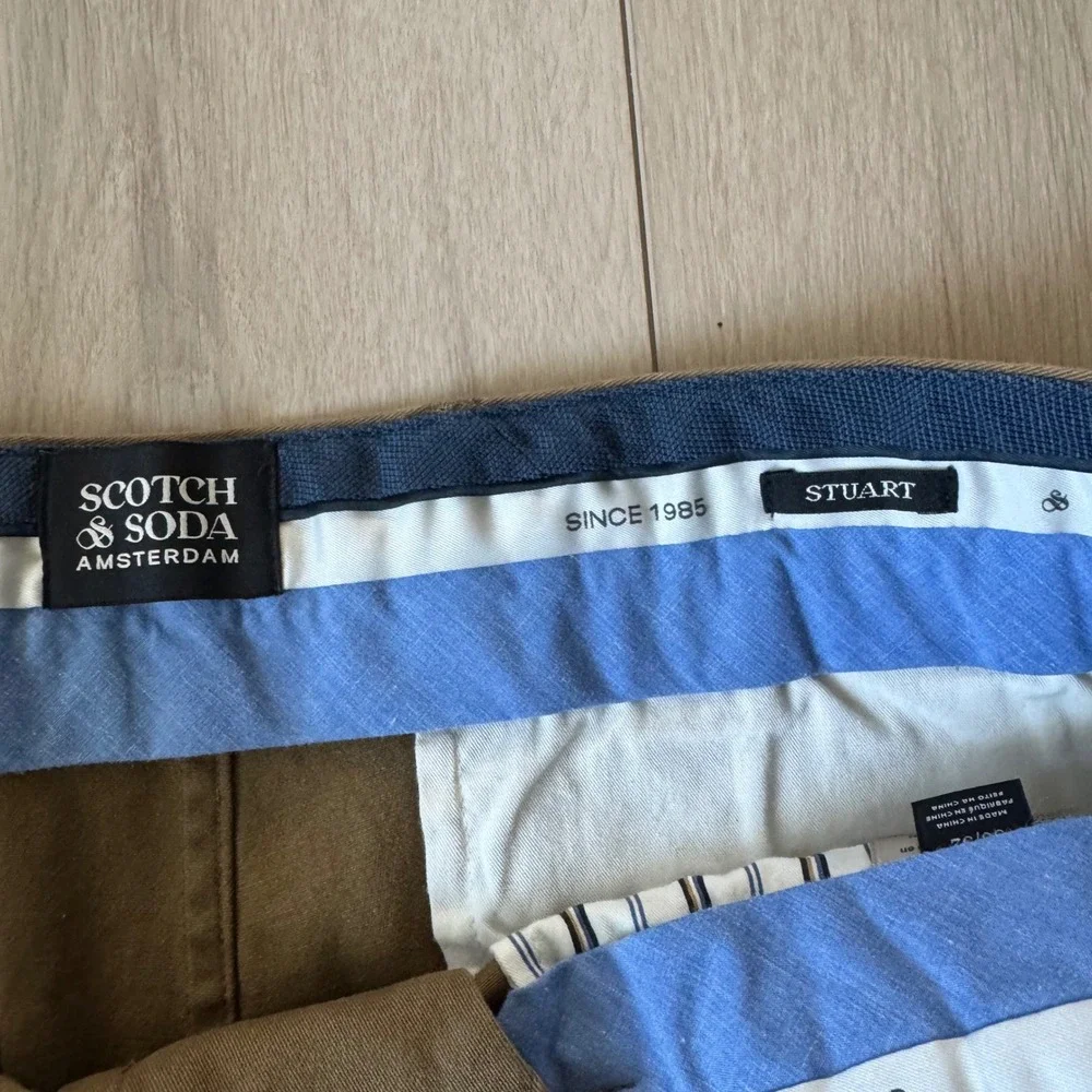 Scotch & Soda Stuart NWT Regular Slim Fit Stretch Chino Pants‎ Brown Tan 36x32 - Picture 5 of 11